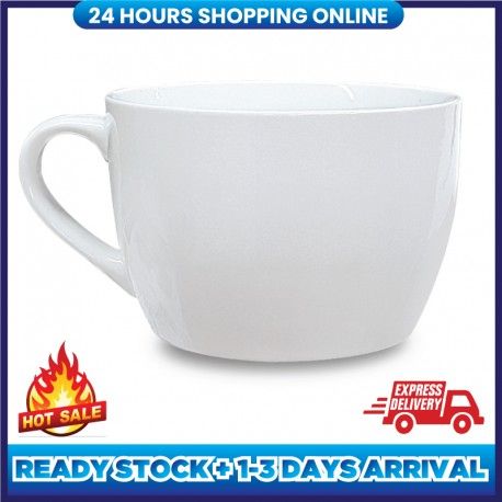 MyMug Malaysia 22oz Oversized Ceramic Coffee Mug for Cappuccino,White CP875 (1PCS)