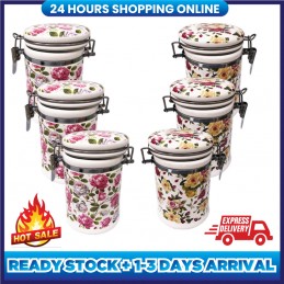 SWEET ROSA & YELLOW ROSEE CERAMIC AIR TIGHT CONTAINER (LOCAL READY STOCK)